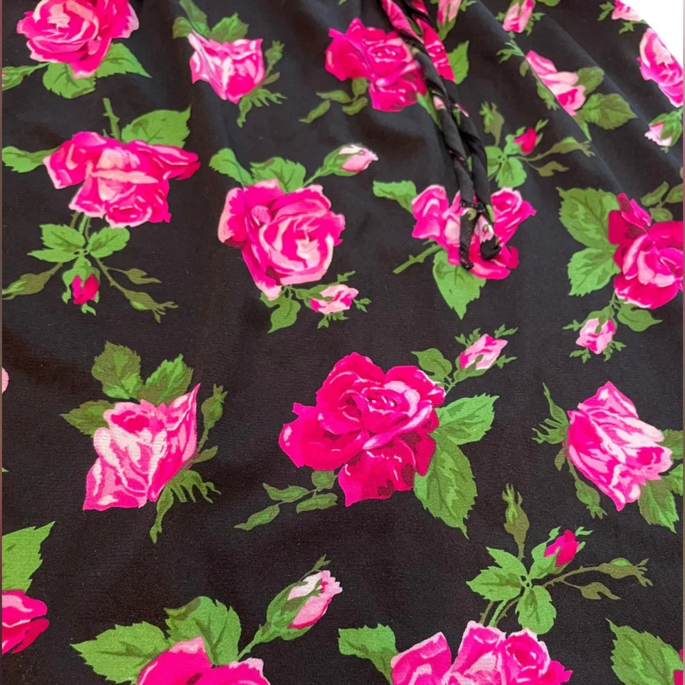 Smart & Sexy Sleepwear Vintage 90s Whimsygoth Romantic Rose Ruffle Slip Dress - Picture 2 of 8